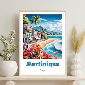 Poster Martinique, impression voyage Martinique, impression voyage Caraïbes, décoration d'intérieur Caraïbes, art France, souvenir de voyage, art voyage France