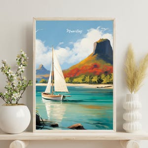 Mauritius Poster, Mauritius Travel Print, Africa Art Lover Gift, Wedding Anniversary Gift, Wedding Gift, Christmas Gift, Mauritius Art