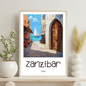 Zanzibar Poster, Zanzibar Ocean Decor, Zanzibar Travel Print, Zanzibar Summer Home Decoration, Gift for Sailors, Christmas Gift,Tanzania Art