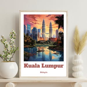 Kuala Lumpur Poster, Kuala Lumpur Print, Kuala Lumpur Travel Poster, Malaysia Poster, Kuala Lumpur Art, Malaysia Art Print, Christmas Gift