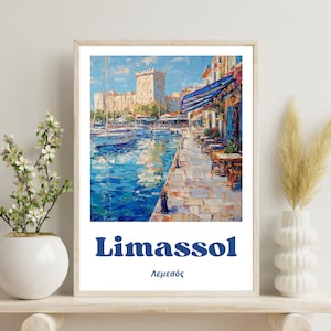 Limassol Cyprus Poster, Limassol Travel Print, Limassol Travel Print, Cyprus Art Print, Cyprus Gift, Christmas Gift, Wedding Gift