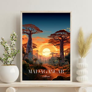 Madagascar Print, Madagascar Poster Wall Art, Travel Poster, Africa Home Decor, Wedding gift, Birthday gift, Christmas Gift, Africa Wall Art