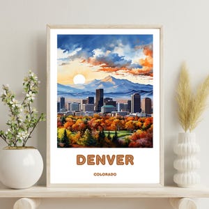 Denver Poster, Denver Skyline Druck, Denver Reise Druck, Colorado Druck, Denver Wandkunst, Denver Reise Souvenir, Weihnachtsgeschenk, Mile High