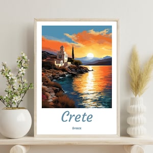 Crete Poster, Crete Print, Greece Print, Greece Travel Art, Crete Greece Wall Art Print, Greece Art, Wedding gift, Christmas Gift