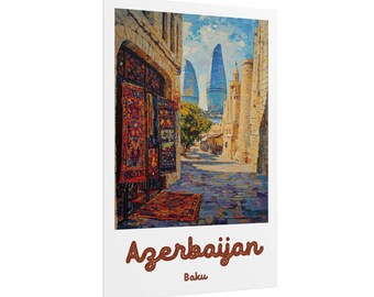 Baku Azerbaijan Poster, Baku Travel Print, Baku Wall Art