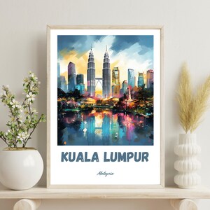 Kuala Lumpur Poster, Kuala Lumpur Print, Kuala Lumpur Travel Poster, Malaysia Poster, Kuala Lumpur Art, Malaysia Art Print, Christmas Gift