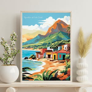 Cape Verde Poster, Cabo Verde Wall Art, Cape Verde Travel Poster, Tropical Art Print, Christmas Gift, Wedding Gift, Africa Art