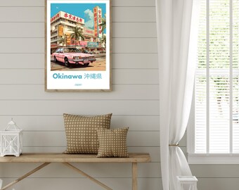 Okinawa Poster, Okinawa Travel Print, Naha Poster, Japan Art