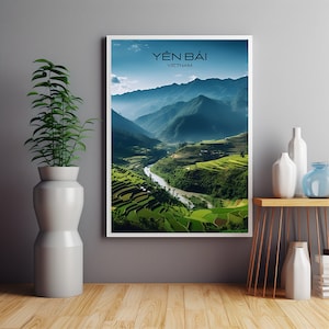 Yen Bai Poster, Vietnam Terraced Rice Fields, Mu Cang Chai, Vietnam Travel Art, Vietnam Print, Rice Fields, Rice Field Landscape, Nghia Lo