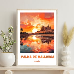 Palma de Mallorca Poster, Palma de Mallorca Print, Mallorca Travel Print, Spain Wall Art, Mallorca Poster, Spain Christmas Gift,Wedding Gift
