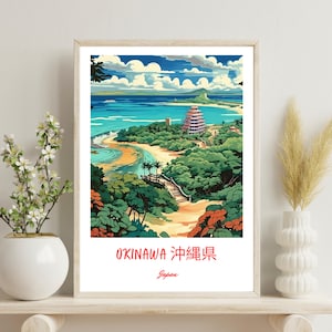 Okinawa Poster, Okinawa Print, Japan Art, Okinawa Island Print