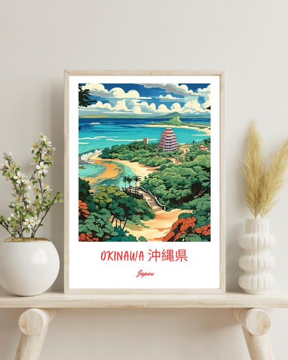 Okinawa Poster, Okinawa Print, Japan Art, Okinawa Island Print