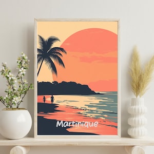 Martinique Poster, Martinique Travel Print, Caribbean Travel Print, Caribbean Home Decor, France Art, Travel Souvenir, France Travel Art