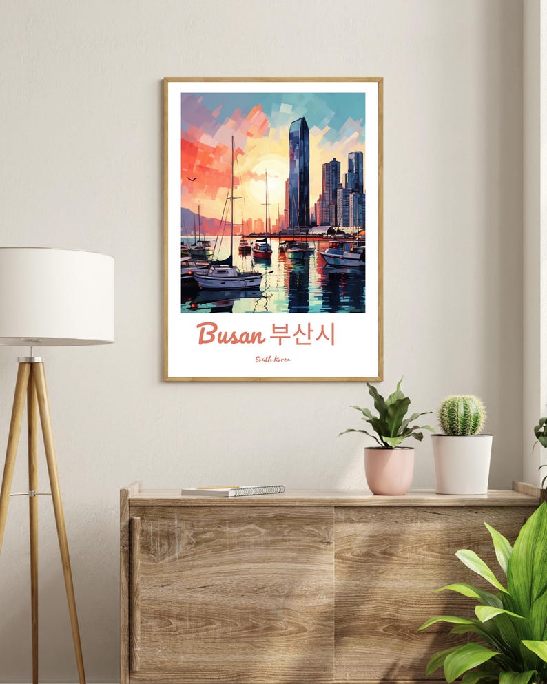 Busan Poster, Busan Travel Print, South Korea Travel Gift, Wedding Gift ...