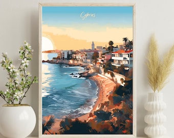 Limassol Poster, Limassol Reisegeschenk, Illustration, Kunstdruck, Hochzeitsgeschenk, Geburtstagsgeschenk, Weihnachtsgeschenk
