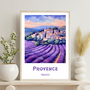 Provence Poster, Provence Travel Print, French Art, lavender fields Poster, Lavender art, Travel Print, Provence Wall Art, Christmas Gift