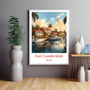 Fort Lauderdale Poster, Fort Lauderdale Travel Print, Florida Travel Print, Florida Art, Fort Lauderdale Art,Florida Poster, Christmas Gift