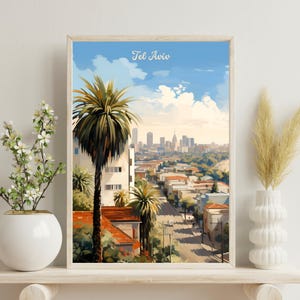 Affiche de Tel-Aviv, affiche de voyage de Tel-Aviv en Israël, cadeau de voyage de Tel-Aviv en Israël, impression de Tel-Aviv, cadeau de voyage en Israël, cadeau de mariage, cadeau d'anniversaire