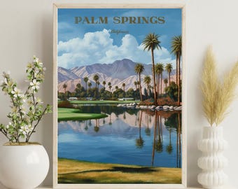 Palm Springs-poster, Californië-poster, Palm Springs-reisposter, Californië Palm Springs-reisposter, Californië Home decor, reisposter, reisposter