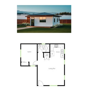 1 Bedroom 1 Bath (619SF) ADU(Accessory Dwelling Unit) Floor Plan House Plan (28&#39;-0&quot;Width X 26&#39;-9&quot;Length)