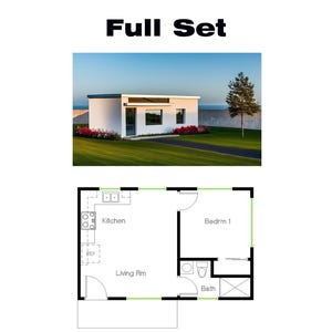 1 Bett 1 Bad (400SF) ADU (Accessory Dwelling Einheit) Tiny Home / Oma Wohnung / Cottage (15 &#39;-0 &quot;Breite X 25&#39;-0&quot; Länge)