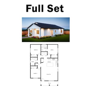 3 slaapkamers en 2 badkamers (1200 SF) Plattegrond ADU/Cottage/Grandma Flat/Tiny Homes/Kleine huizen/Huureenheid/Vrijstaande ADU/ (30'-6" breedte x 40'-5" lengte)