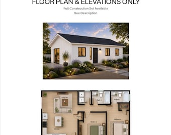 2 Bedroom 2 Bath (800SF) ADU(Accessory Dwelling Unit) Floor Plan House Plan (20'-0"Width X 40'-0"Length)