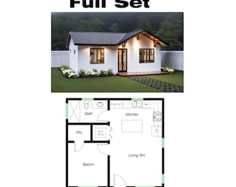 1 Bedroom 1 Bath (550SF)-FULL-SET, ADU(Accessory Dwelling Unit) TinyHome/ Grany Flat/Garage Conversion (24&#39;-5&quot;Width X 22&#39;-7&quot;Length)