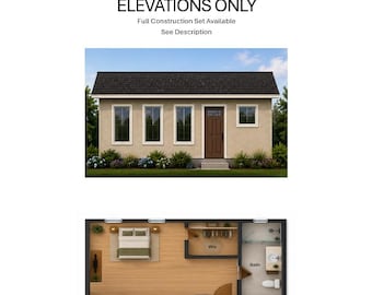 289 Quadratfuß großes Studio-Tiny-House-Plan - Konzeptplan (Digitaler Download)