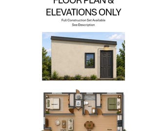 Grundriss für ein Cottage-Haus mit 2 Schlafzimmern und 1 Badezimmer (672 Quadratfuß) (Digitaler Download)
