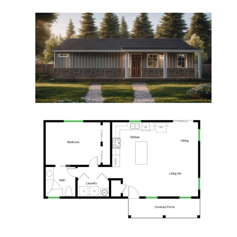 800sf Tiny House Plans - Etsy