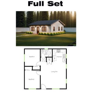 2 slaapkamers en 1 badkamers (749SF) ADU (accessoirewoning) Plattegrond huisplan (28'-0" breed x 26'-9" lang)