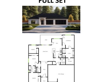 4-Schlafzimmer 2.5-Bath modernes Haus Plan auf abschüssigen Lot-2060SF, offenes Konzept, 3-Car-Garage, geräumige Master-Box, breite Eingangshalle (54'6 "B x 58'8" L)