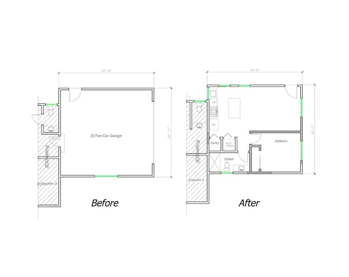 Modern Garage ADU 1 Bed 1 Bath (20'x20') 400 SF - Affordable Custom ...