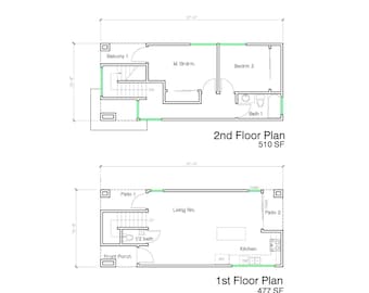 Compact 2-Story Home Design | Ideal for Narrow Lots | 2BD 1.5BA | Modern Style & Efficiency