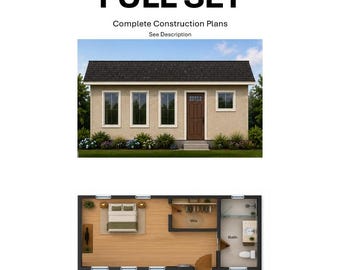 289 Quadratfuß großes Studio-Tiny-House-Plan - Konzeptplan (Digitaler Download)