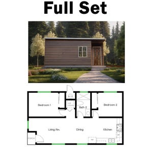2 slaapkamers en 1 badkamer (720SF) moderne indeling (woning met accessoire) Plattegrond huis (36'-0" breed x 20'-0" lang)