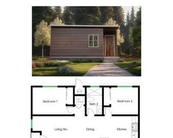 2 sovrum 1 badrum (62 m²) Modern planlösning (extra bostad) Planlösning Husplan (9,6 m bredd x 6,2 m längd)