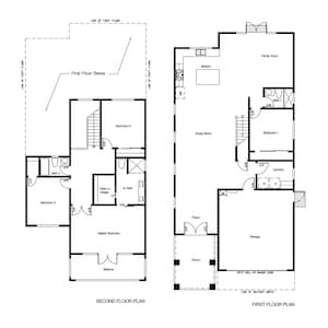 Modern huis met 2 verdiepingen, 4 slaapkamers en 3 badkamers (2400 SF), garage voor 2 auto's, gastensuite op 1e verdieping, ruime grote kamer (32'0"b x 68'6"L).