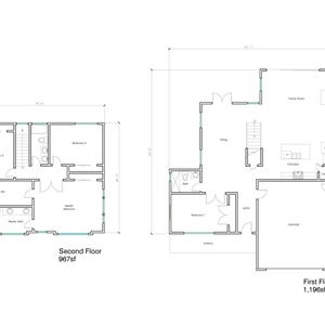 May include: Floor plan of a two-story house with a total of 2,162 square feet. The first floor has a family room, kitchen, dining room, bedroom, bathroom, and garage. The second floor has three bedrooms and two bathrooms.