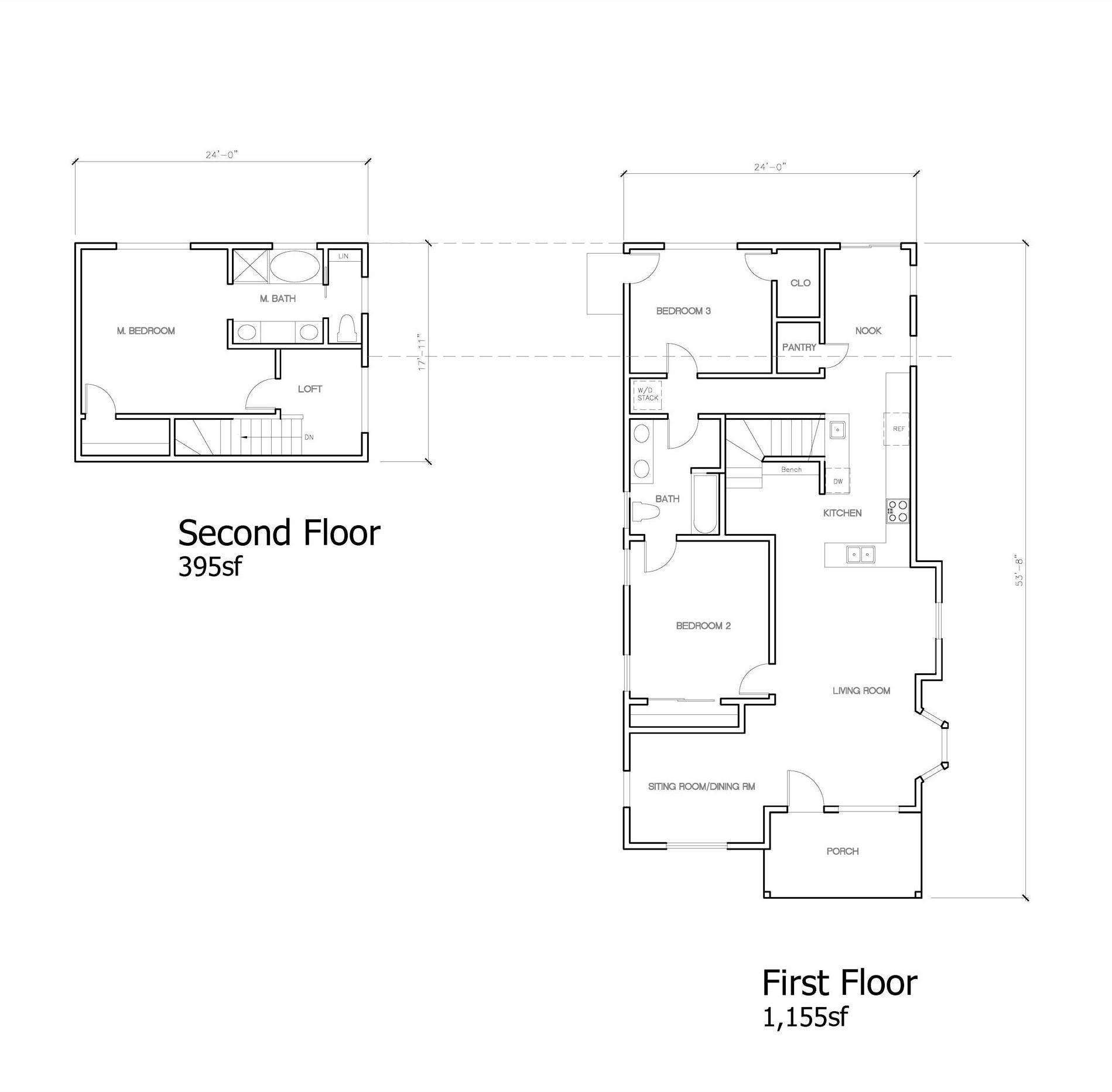 16'x36' Cabin Plans Package With 2 Lofts - Blueprints & Material List Included
