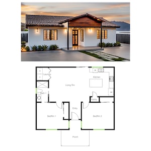 Cottage / Ranch/Tiny Home, 2 slaapkamers en 1 badkamer (946 SF)