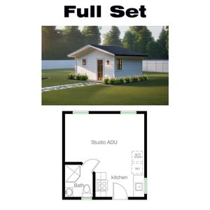 Studio w / 1 Bad (251SF) ADU für kleine Partien und Höfe. (15&#39;-9 &quot;&quot;Breite X 16&#39;-6&quot; Länge)