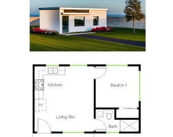 1Bed 1 Bath (400SF) ADU(Accessory Dwelling Unit) Tiny Home/Granny Flat/Cottage (15&#39;-0&quot;Width X 25&#39;-0&quot;Length)