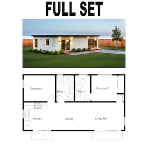 2 slaapkamers en 2 badkamers (720SF) moderne lay-out (accessoire woning) Plattegrond huisplattegrond (36'-0" breed x 20'-0" lengte)
