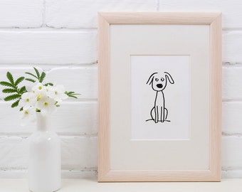 Minimalist Dog Line Art Print, Pet Portrait (Digital Download)