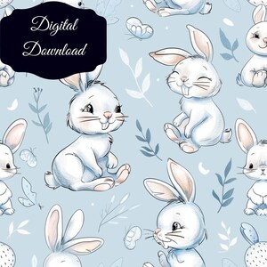 Instant Download: Adorable Easter Bunny Clipart Set for DIY Crafts & Decor - Digital Rabbit Illustrations - Spring Holiday Graphics