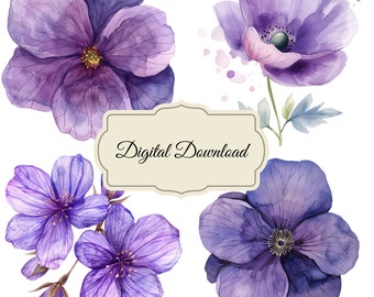 February Birth Flower Violet Print, Violet Wall Art (Digital Download)