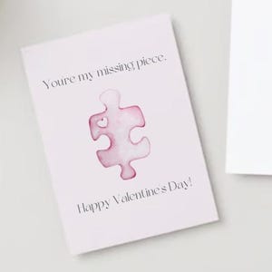 Tarjeta de San Valentín con rompecabezas "Eres mi pieza faltante" / Descarga digital Tarjeta de amor / Personalizable / Descarga digital imprimible