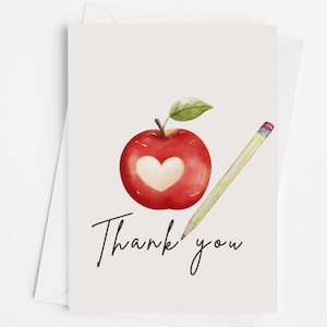 Apple Teacher Thank You Printable Card for Download